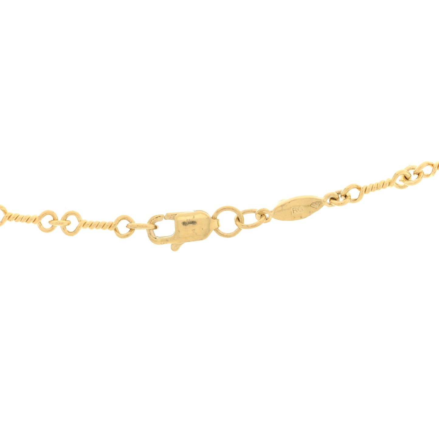 18K Yellow White Gold Diamonds by the Inch Dog Bone Chain Dangle Necklace