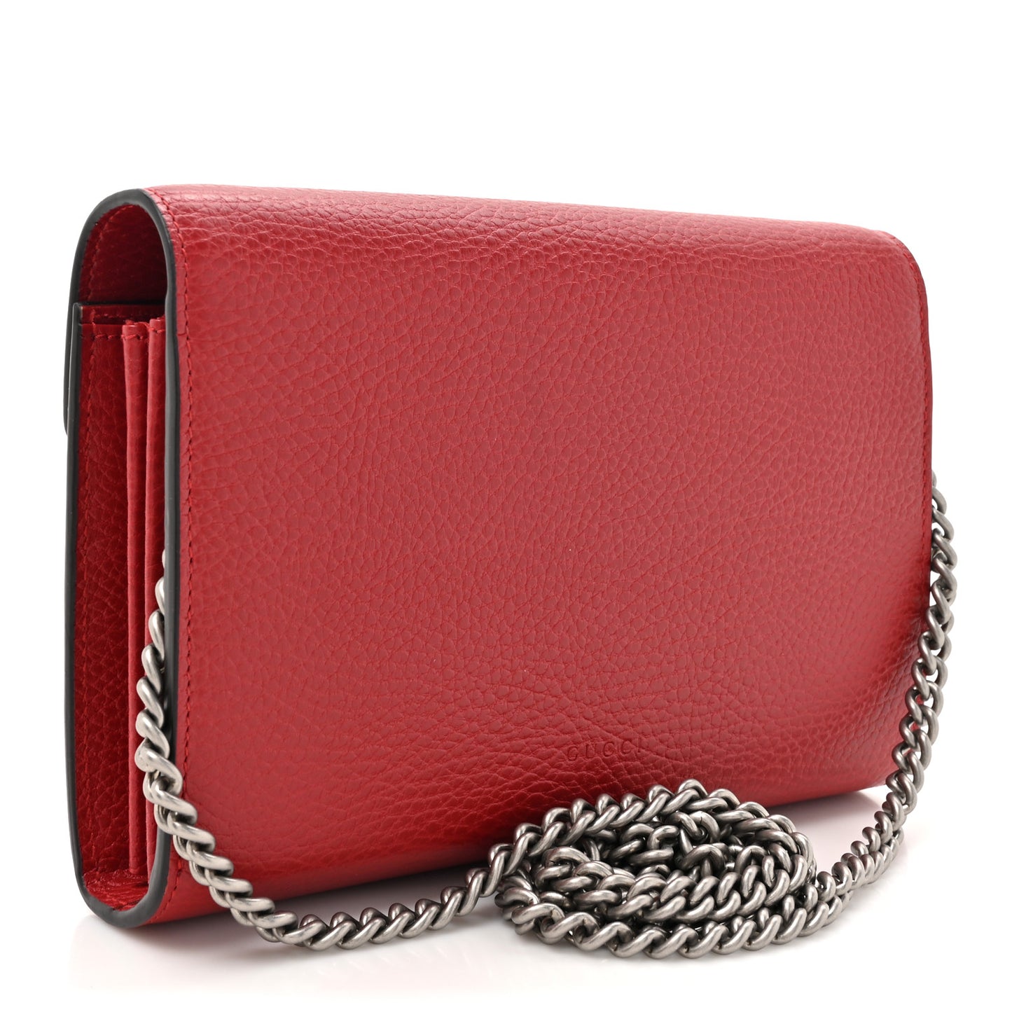 Calfskin Mini Dionysus Chain Wallet Hibiscus Red