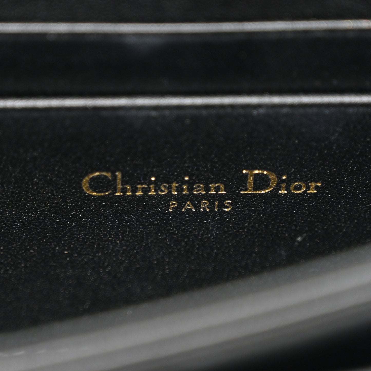 Lambskin Cannage Miss Dior Chain Pouch Black