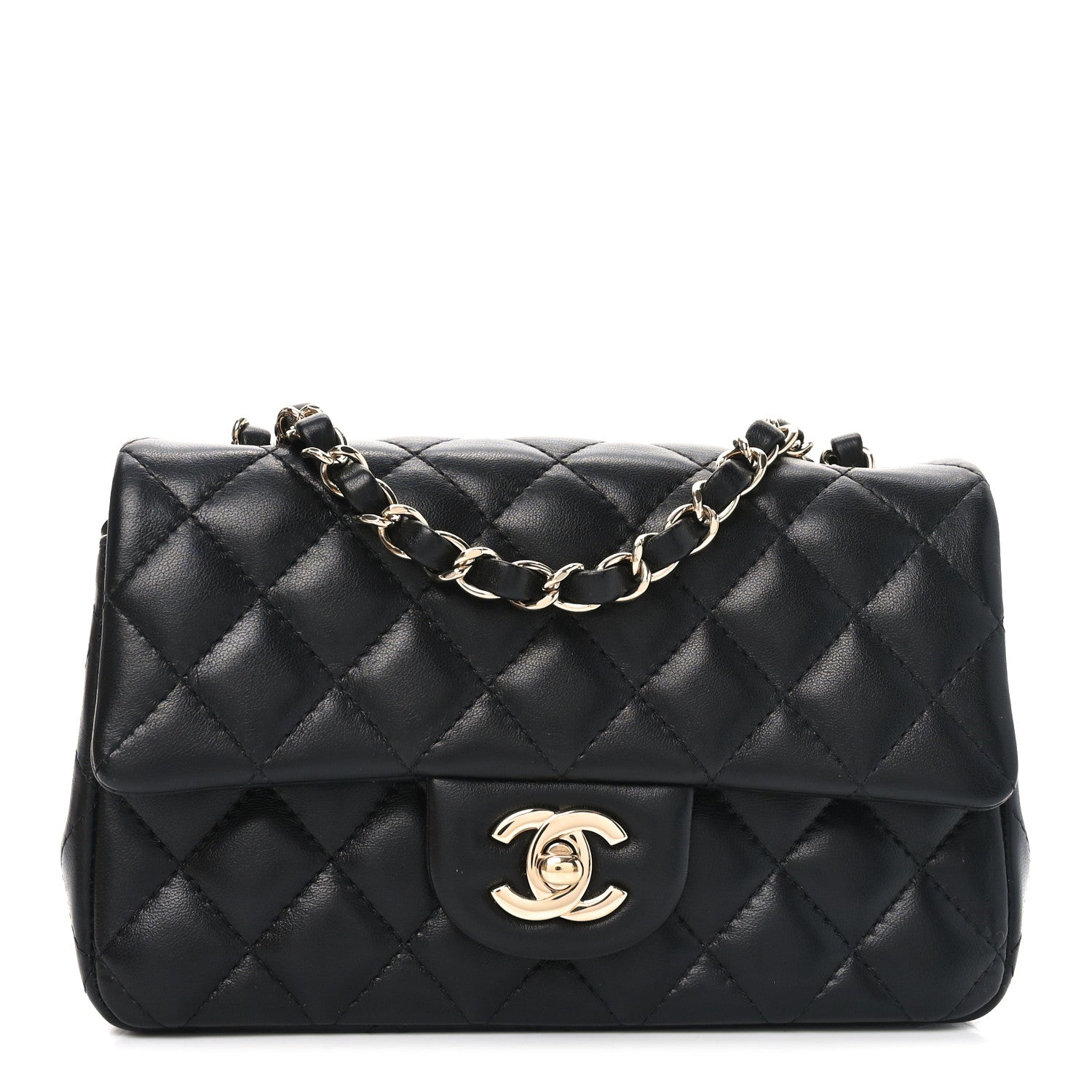 Chanel Lambskin Quilted Mini Rectangular Flap Black 1 of 11