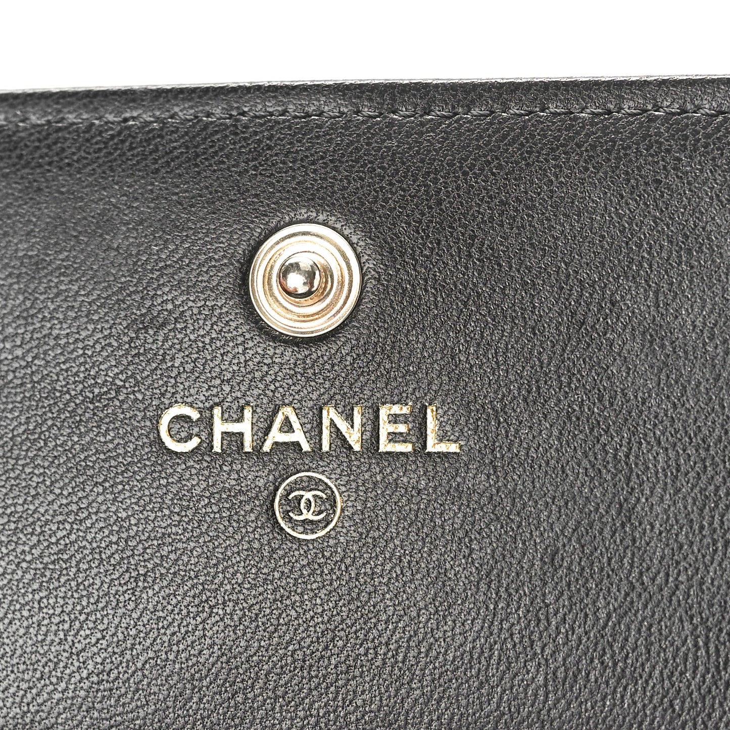 Lambskin Quilted My Chanel Lady Card Holder On Chain Black