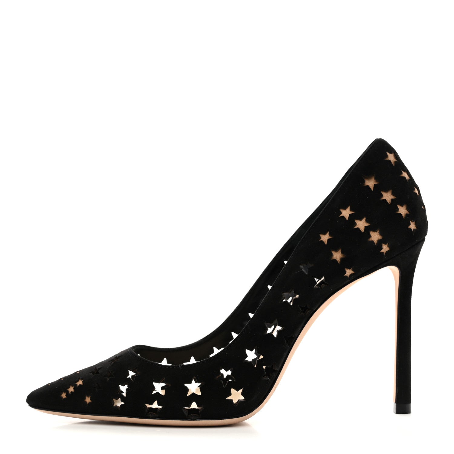 Jimmy Choo Suede Perforated Romy 100 Pumps 36 Black 1791696