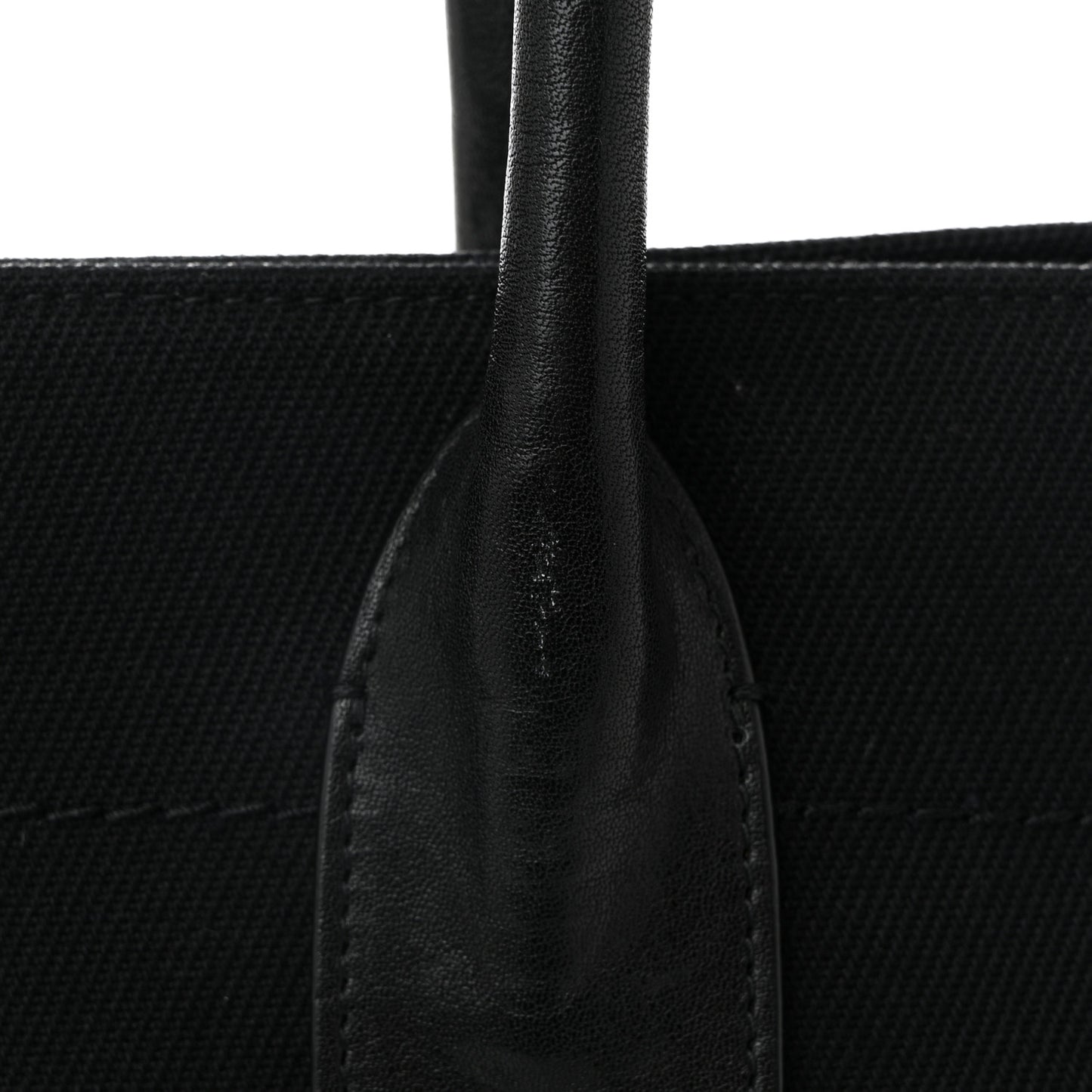 Linen Calfskin Rive Gauche Tote Black
