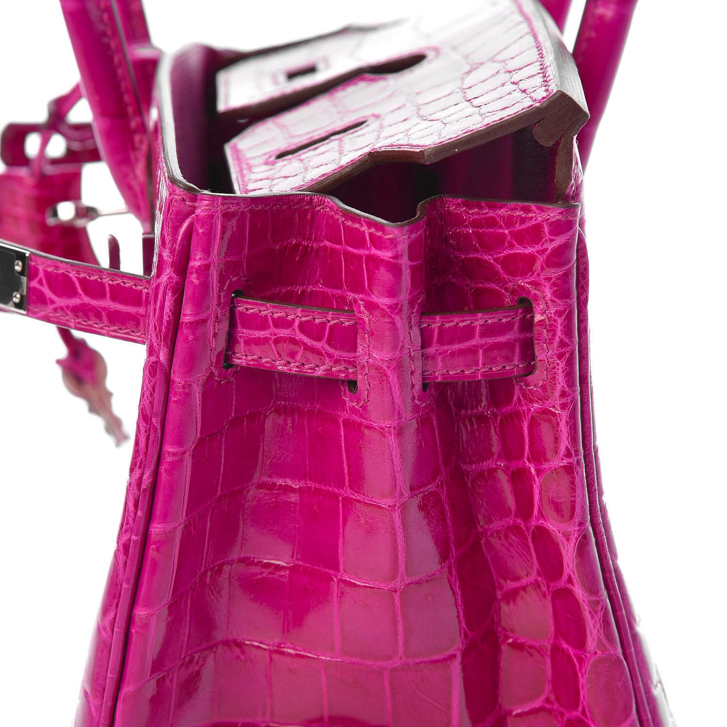 Shiny Niloticus Crocodile Birkin 25 Rose Scheherazade