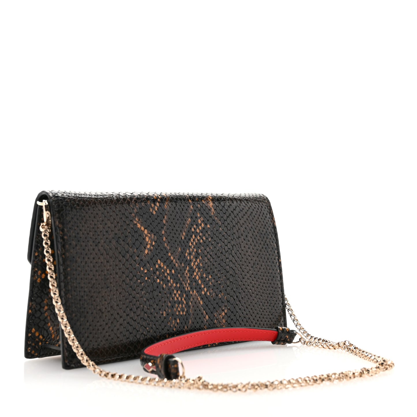 Calfskin Amazonia Loubi54 Crossbody Clutch Dark Brown