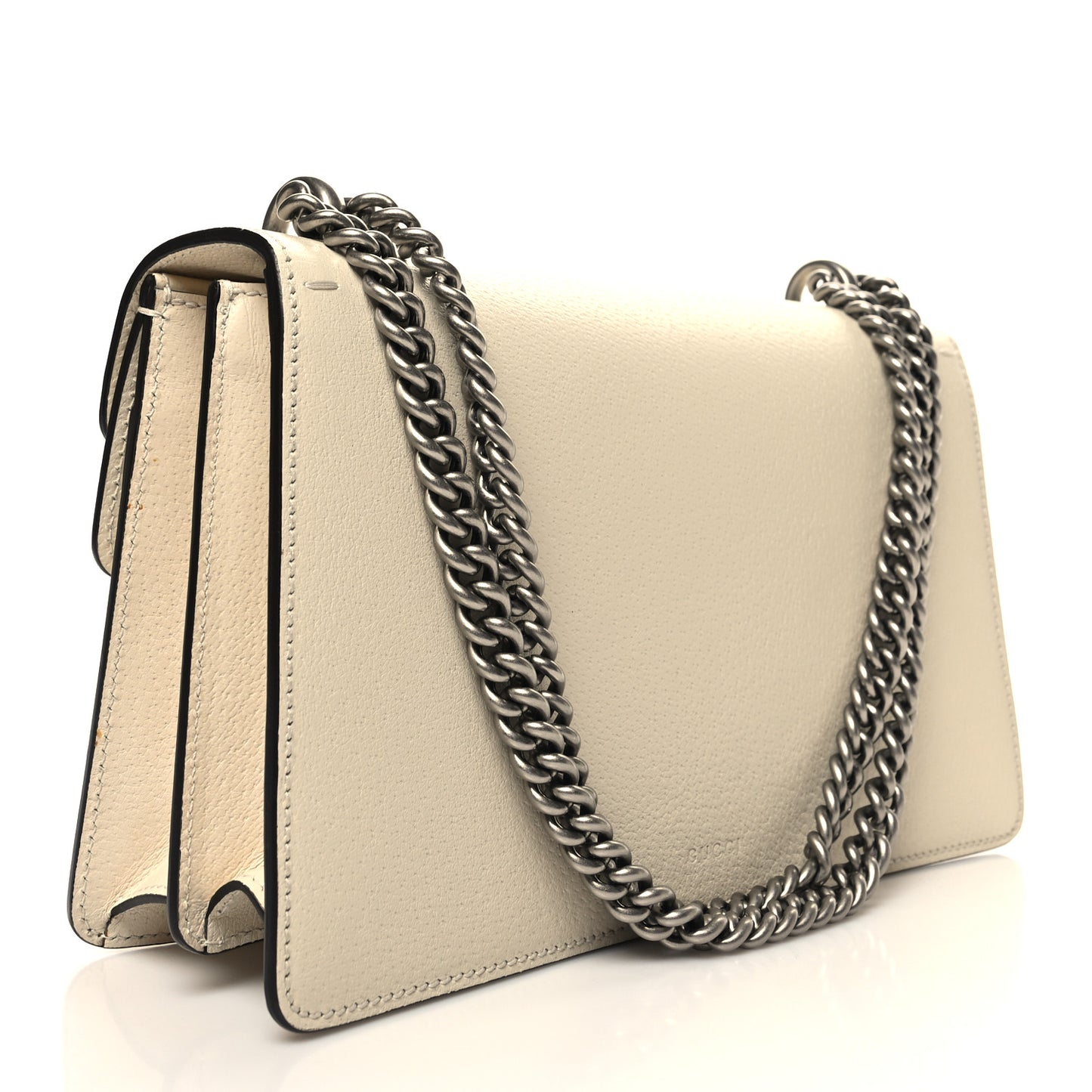 Textured Calfskin Crystal Small Dionysus Shoulder Bag Mystic White