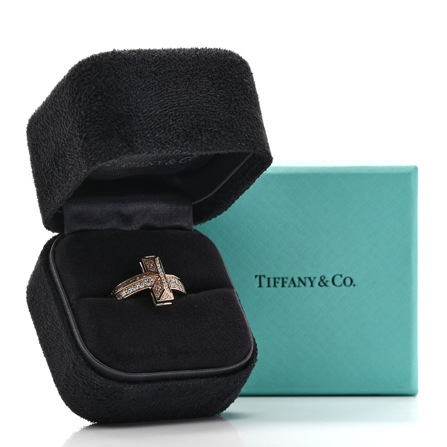 18K Rose Gold Diamond Wide T T1 Wide Ring 51 5.75