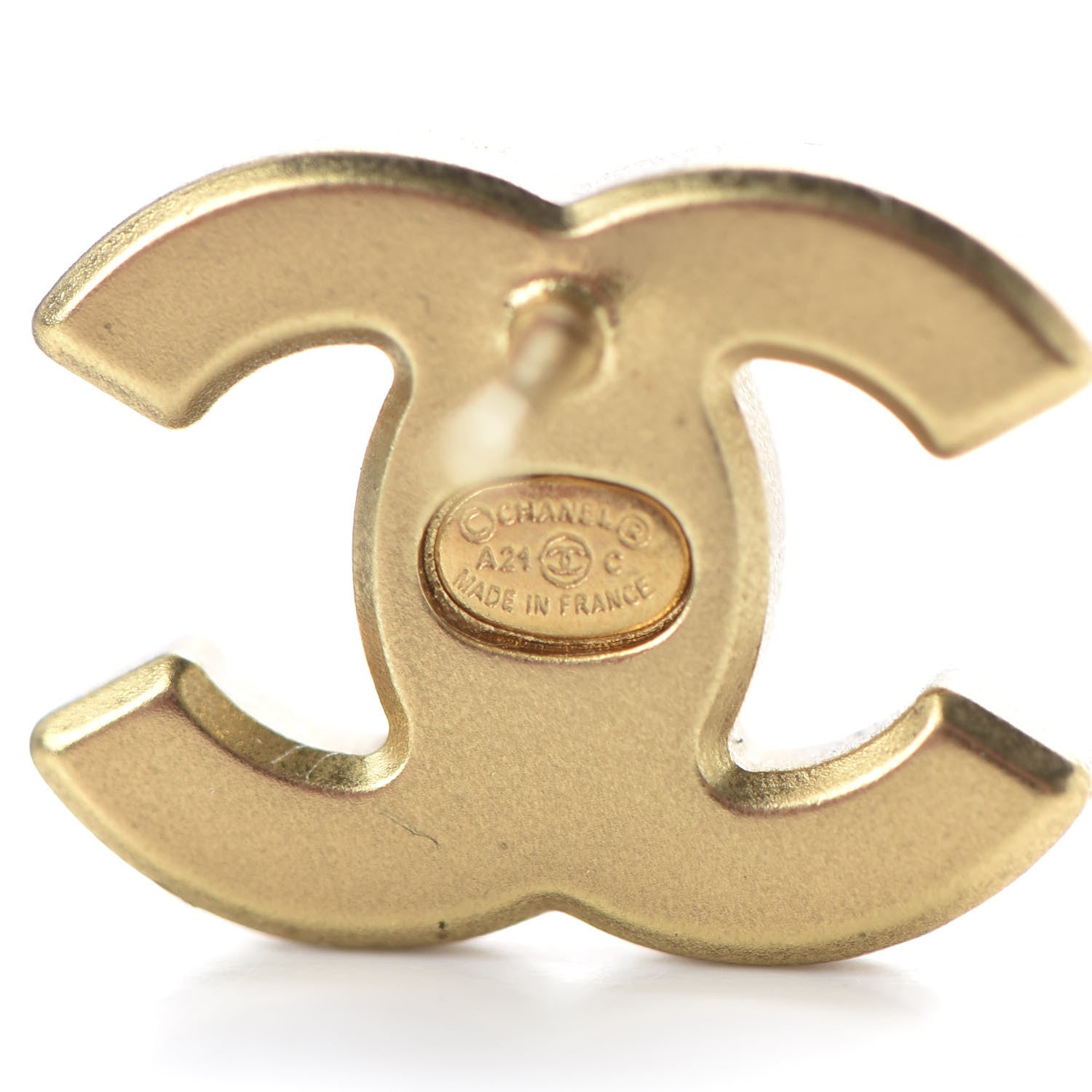 Chanel Crystal CC Earrings Gold 4 of 5