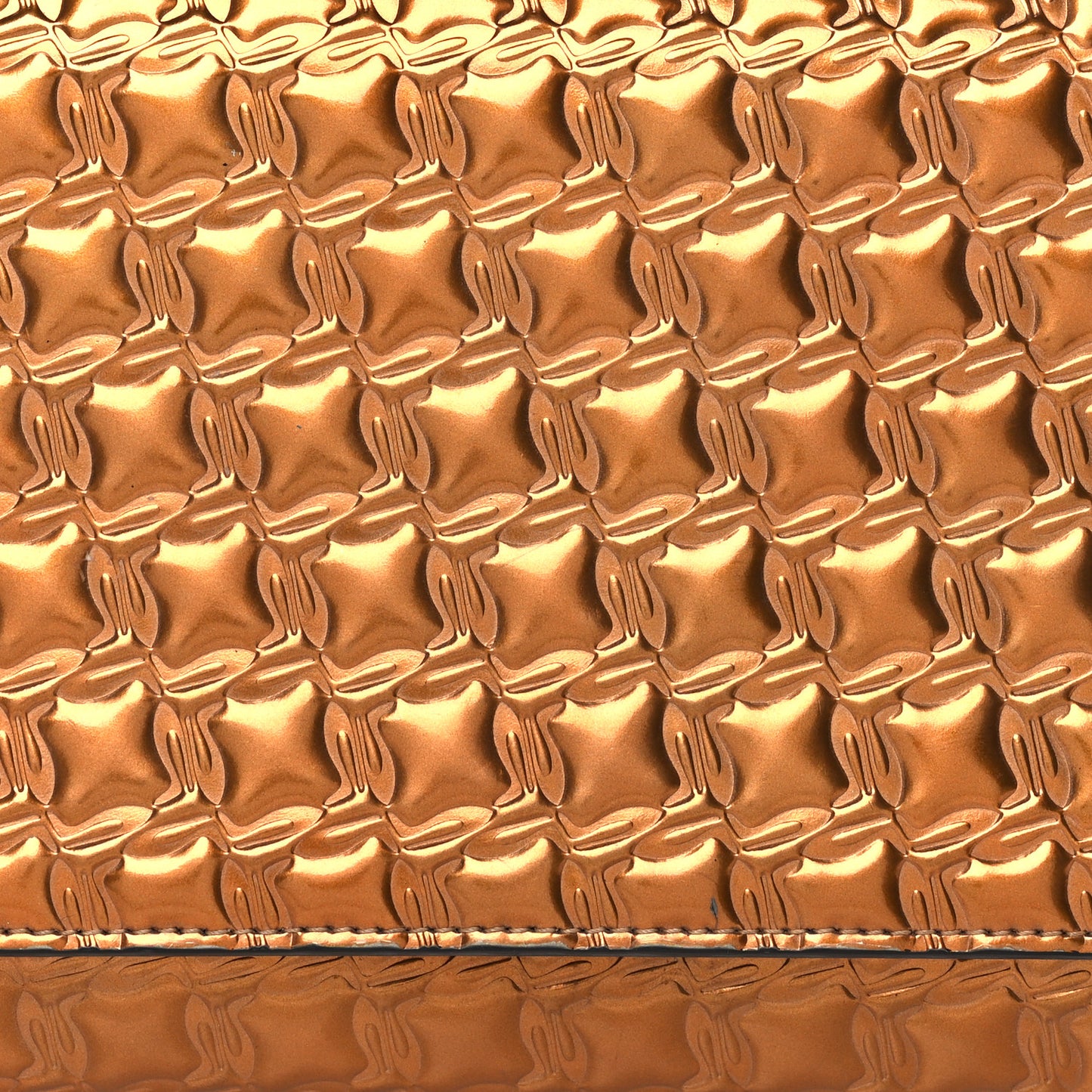 Metallic Houndstooth Embossed Paloma Clutch Gold