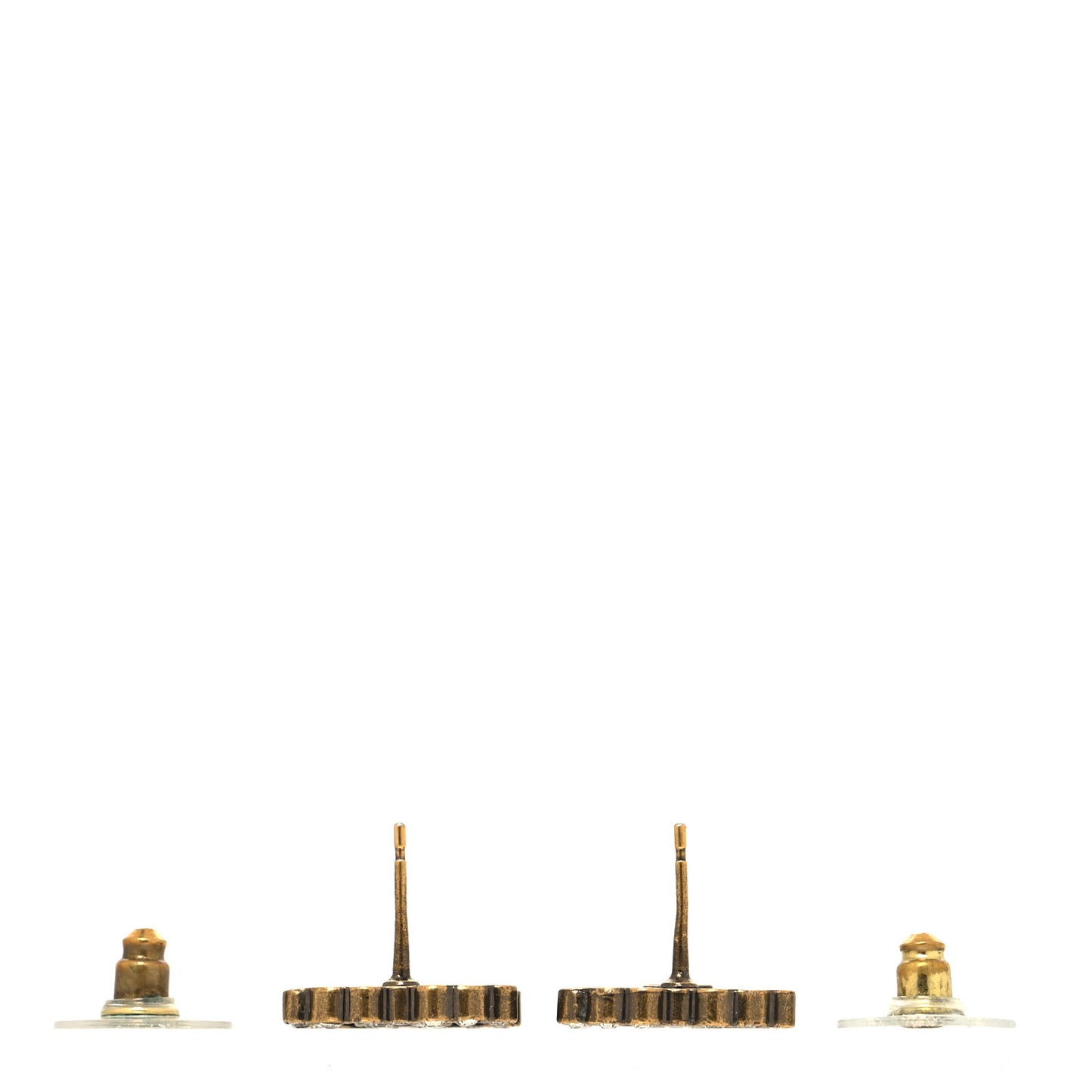 Crystal Mini CC Earrings Gold