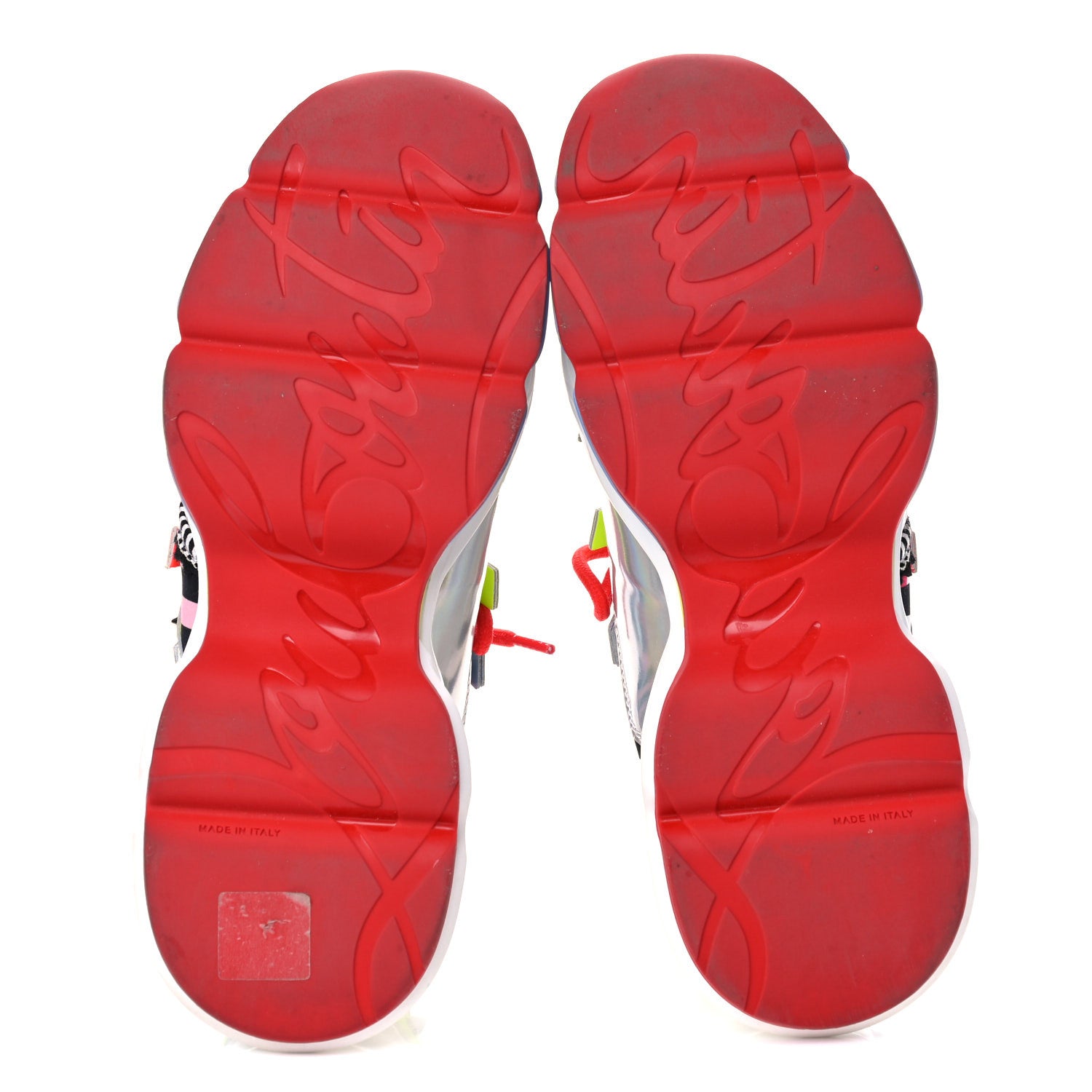 Christian Louboutin Neoprene Specchio Laser Donna Red Runner Spike Flat Sneaker 37.5 Multicolor 5 of 15