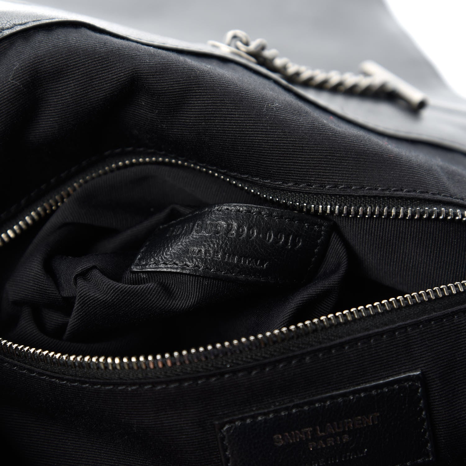 Saint Laurent Vintage Lambskin Chevron Monogram Medium Nolita Black 9 of 10