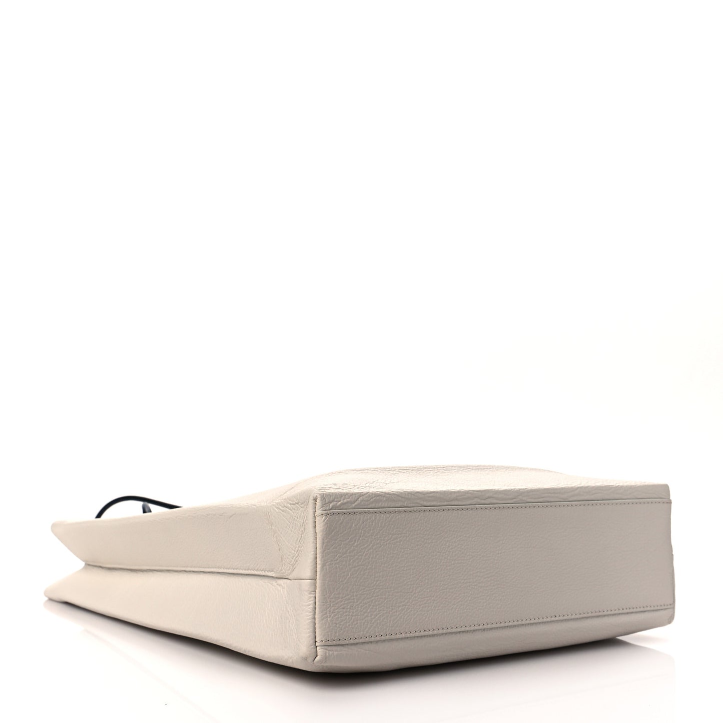 Calfskin Medium Logo North South Shopping Tote White