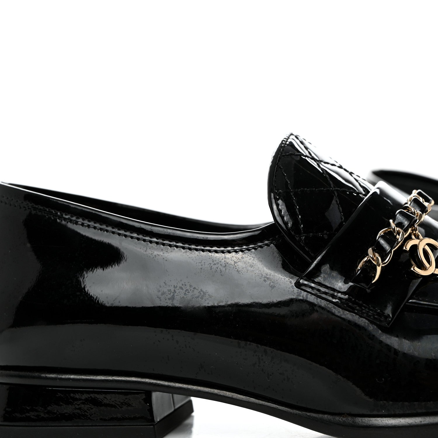 Chanel Patent Calfskin CC Chain Mocassin Loafers 36 Black 10 of 11