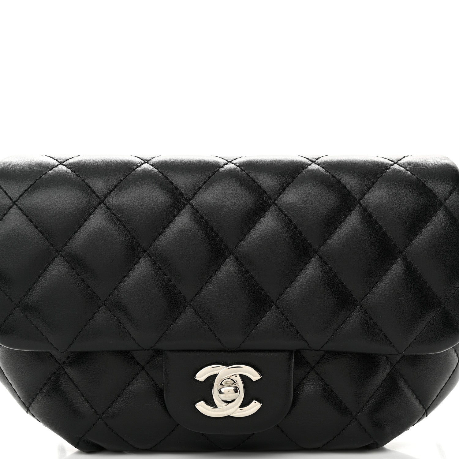 Chanel Calfskin Quilted CC Uniform Flap Belt Bag Black 8 of 10