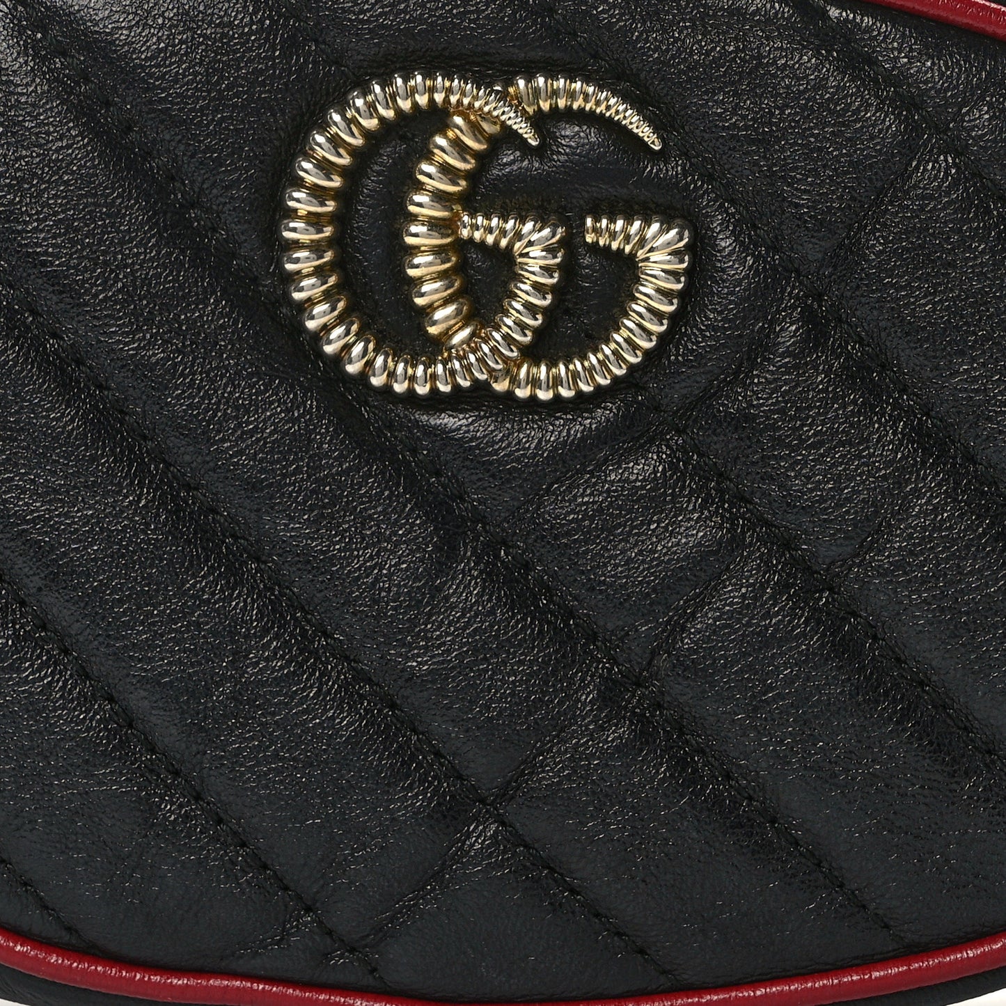 Azalea Calfskin Matelasse Diagonal Torchon GG Marmont Belt Bag 85 34 Black Romantic Cerise