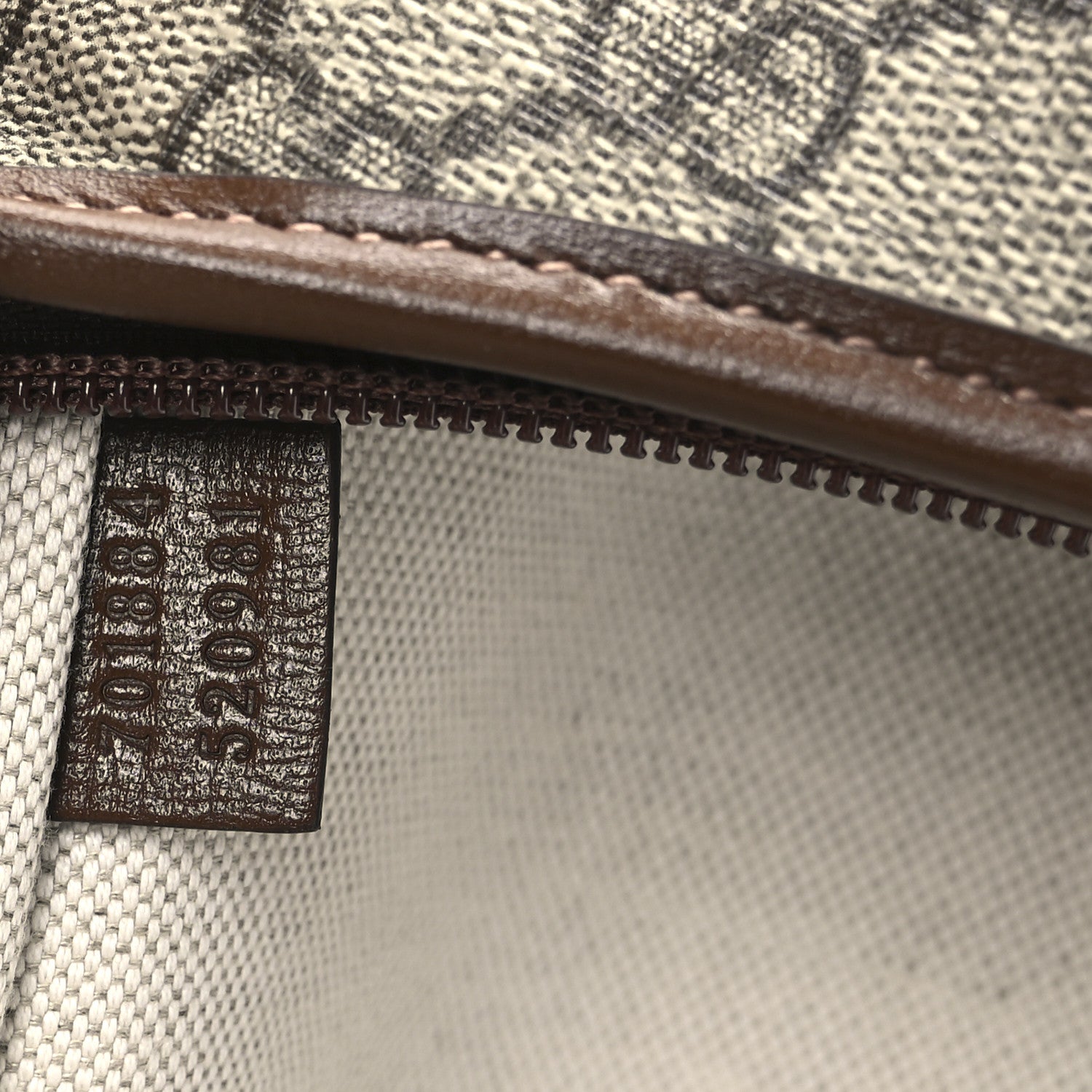 Gucci GG Supreme Monogram Azalea Calfskin Retro Interlocking G Hanger Garment Bag Beige Ebony Brown Sugar 6 of 10