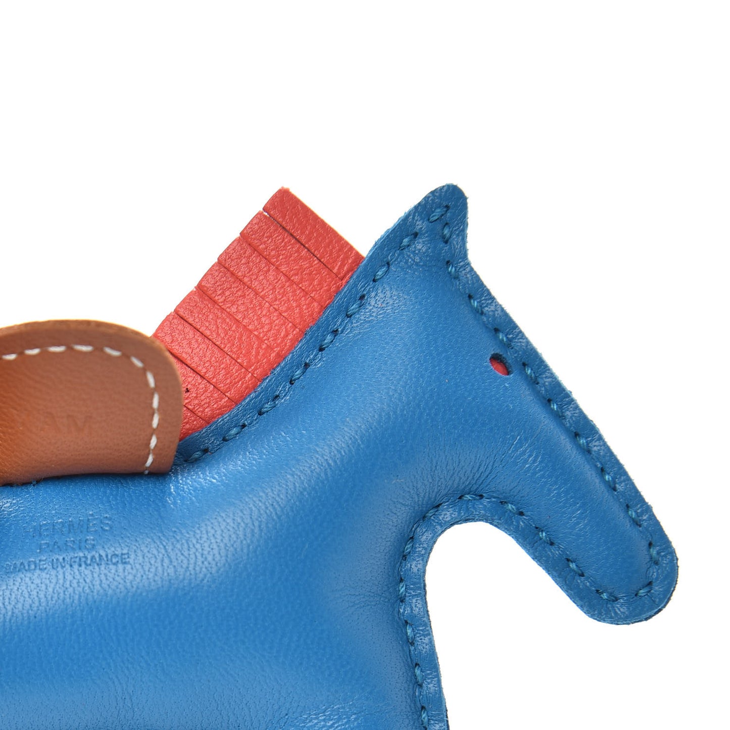 Milo Lambskin Grigri Rodeo Horse Bag Charm PM Blue Zanzibar Rose Texas Gold