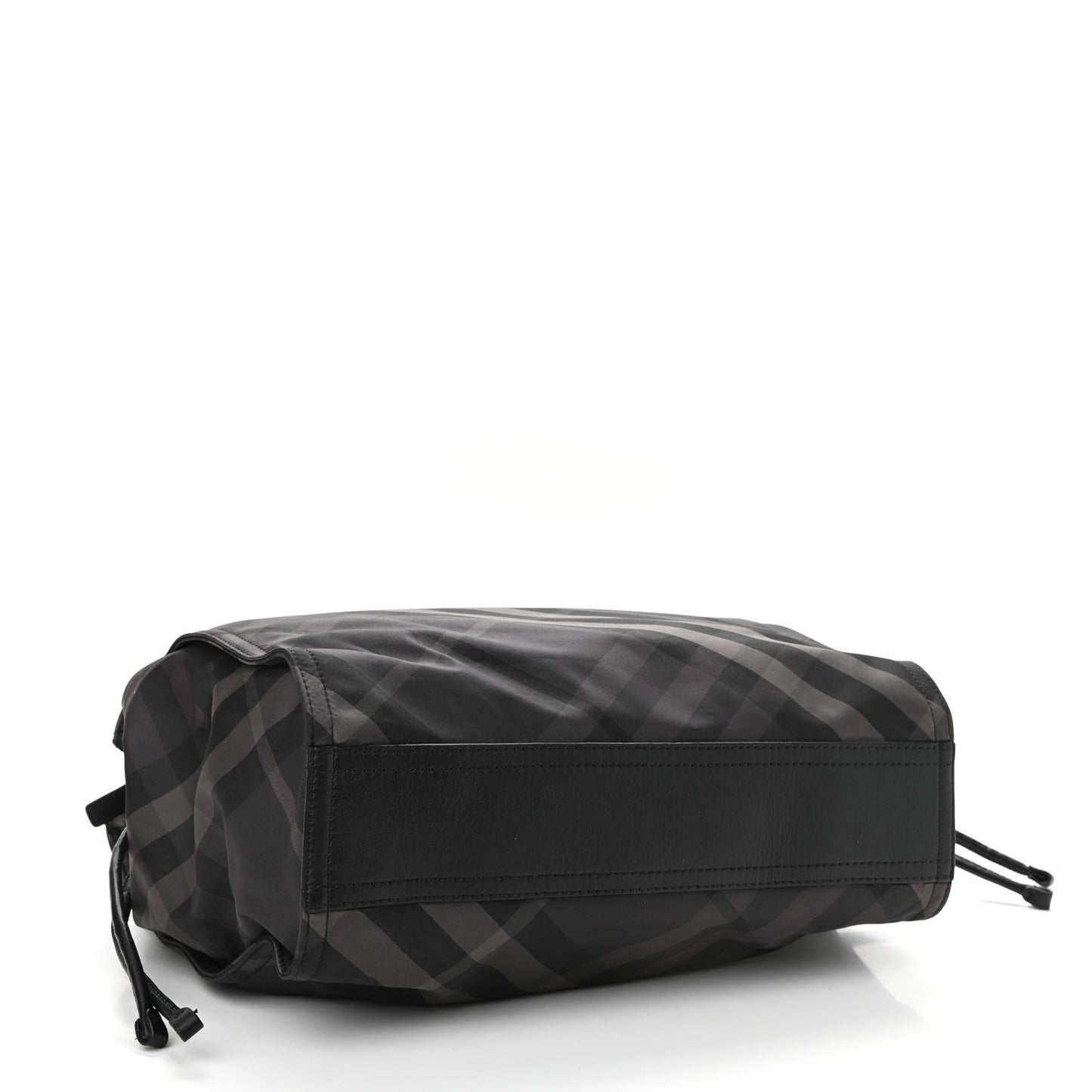 Nylon Check Buckleigh Packable Tote Charcoal