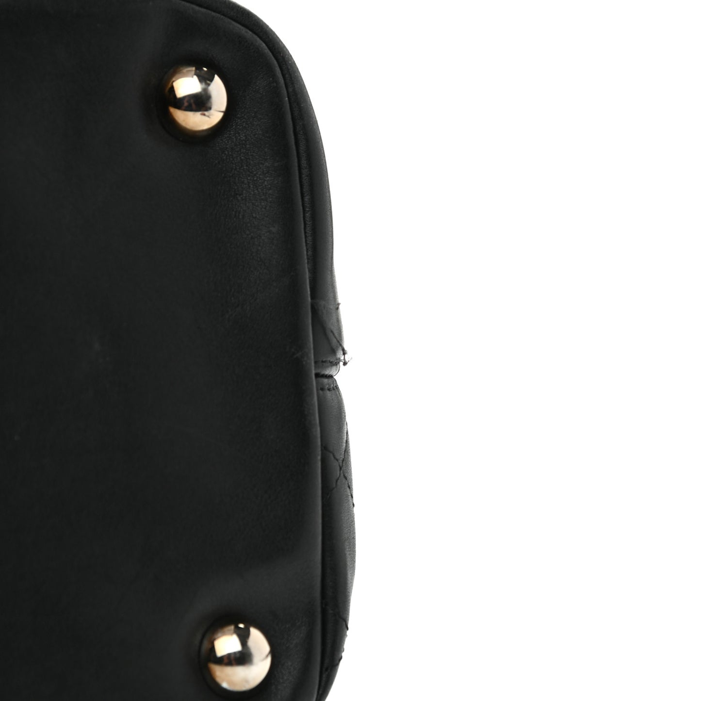 Calfskin Quilted Large Cambon Tote Black White