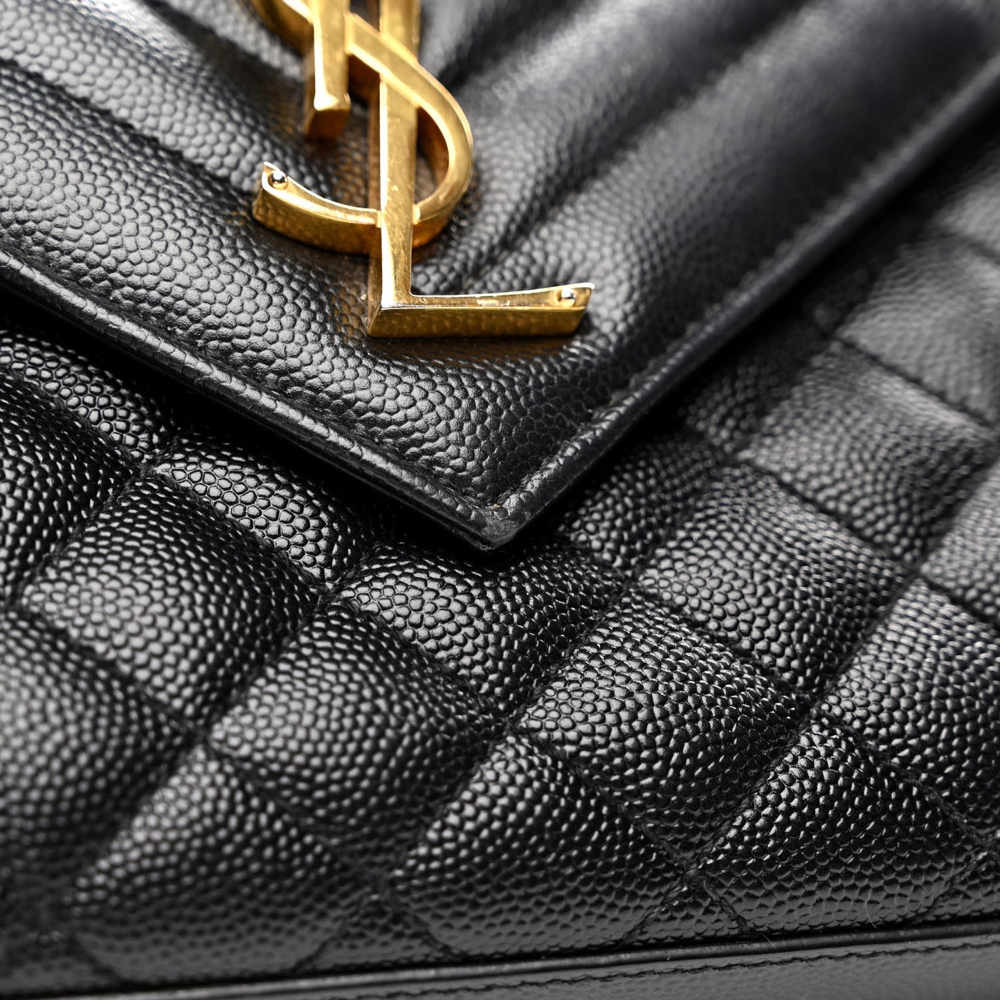 Grain De Poudre Textured Mixed Matelasse Triquilt Medium Monogram Satchel Black