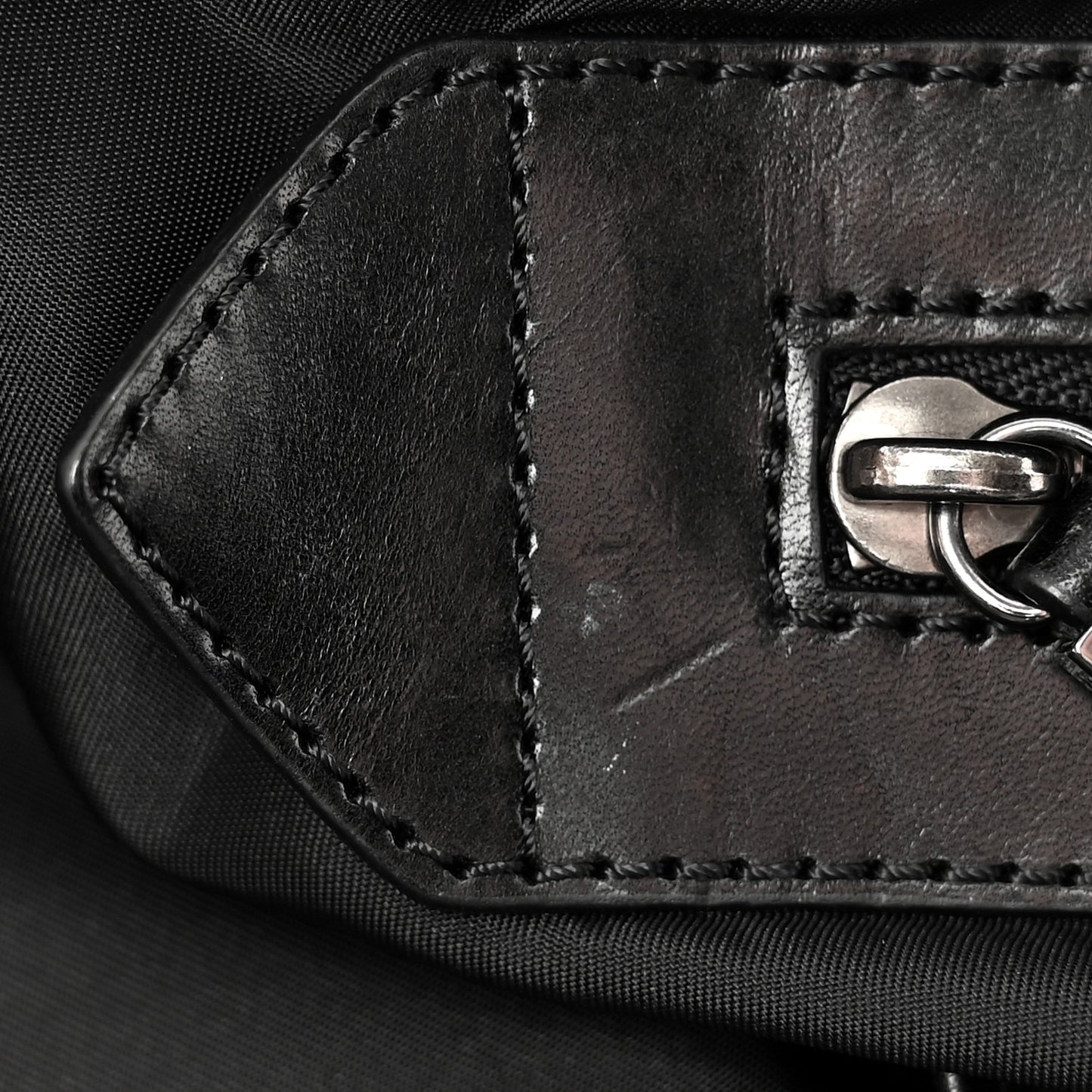 Nylon Smoked Check Weekend Duffle Bag Black