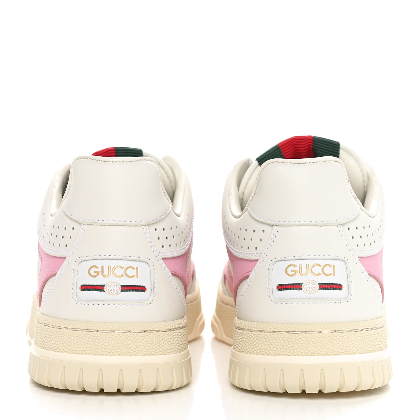 Calfskin Womens Re-Web Sneakers 36.5 White Pink