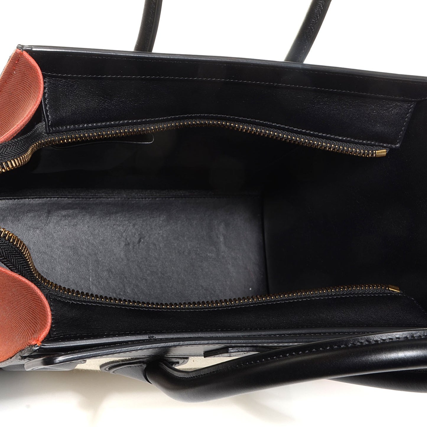 Canvas Smooth Calfskin Micro Tri-Color Luggage Natural