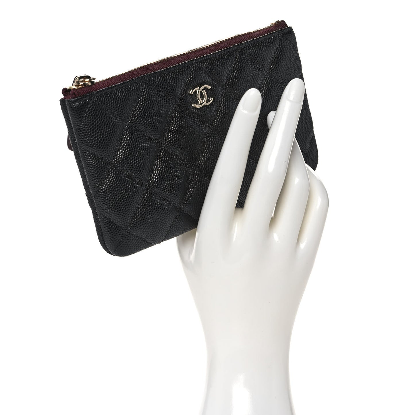 Caviar Quilted Small Pouch Black