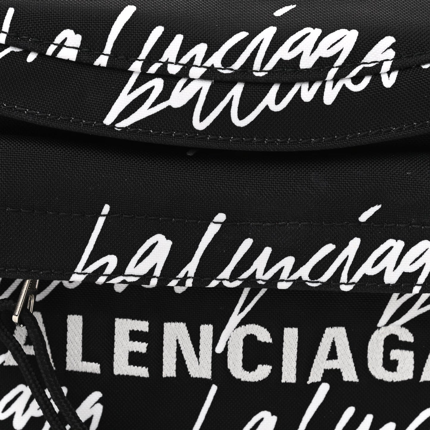 Recycled Sport Nylon Scribble Logo Wheel Beltpack Black White