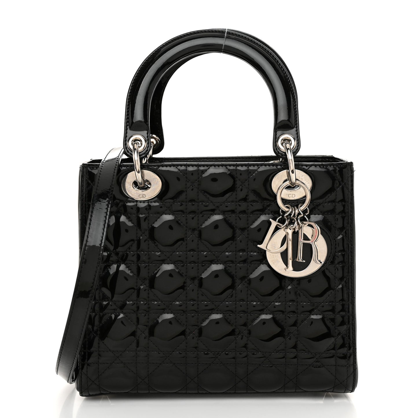 Patent Cannage Medium Lady Dior Black