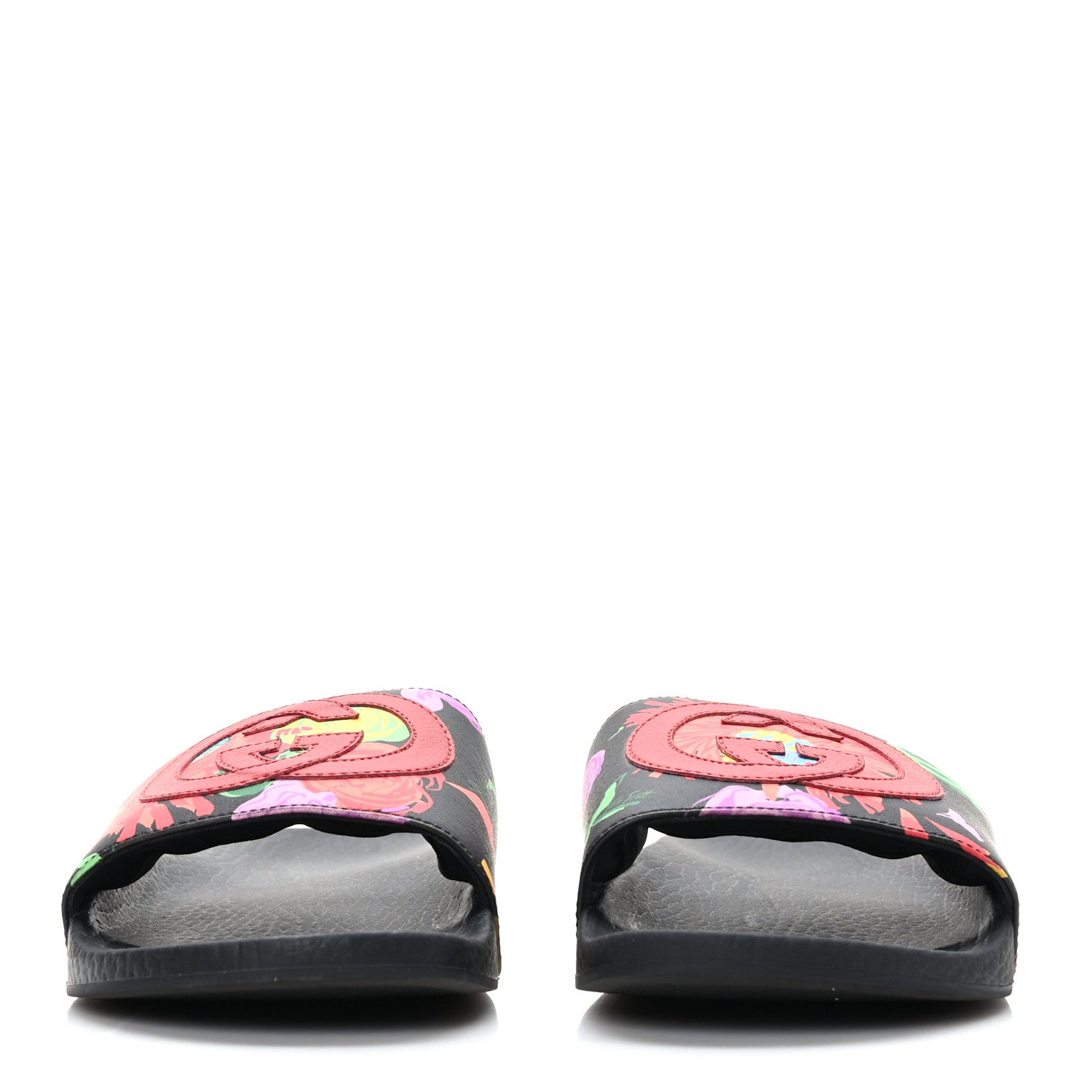 Gucci X KEN SCOTT Rubber Infinity Jenni Interlocking G Womens Pool Slide Sandals 35 Black Pink 2 of 6