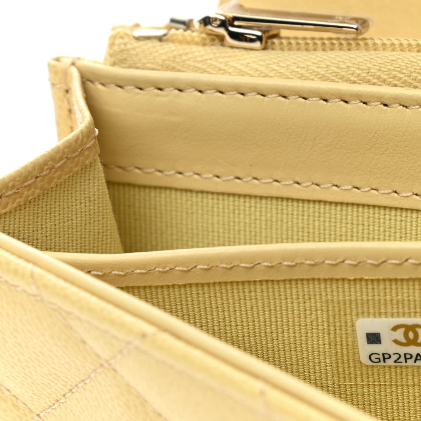 Caviar Quilted CC Flap Wallet Yellow