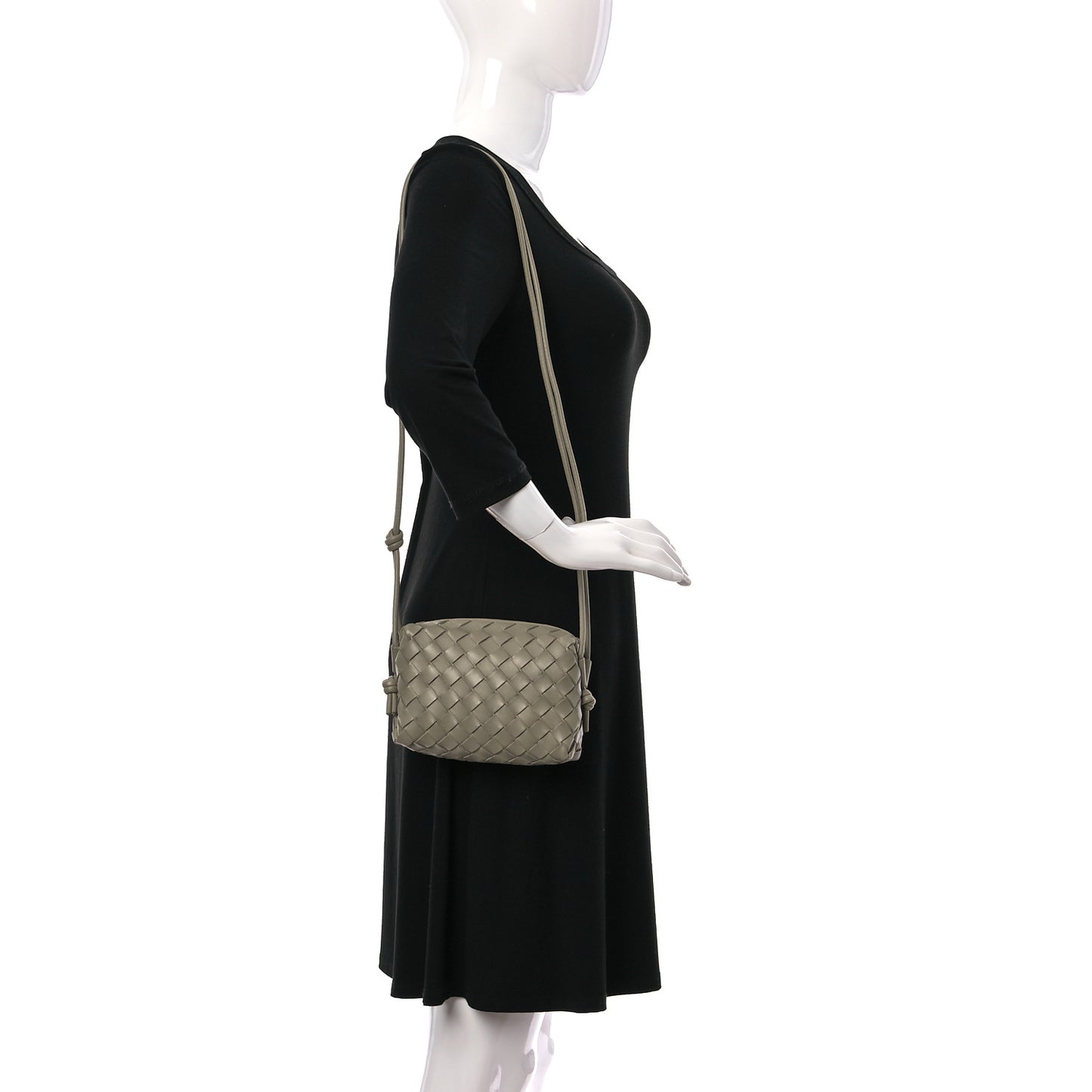 Nappa Intrecciato Mini Loop Camera Bag Travertine