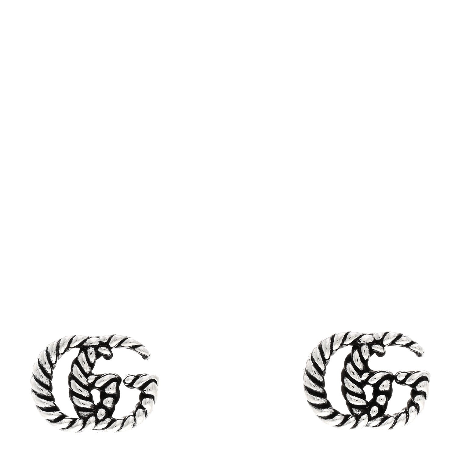 Gucci Sterling Silver Torchon Double G Earrings 1 of 4