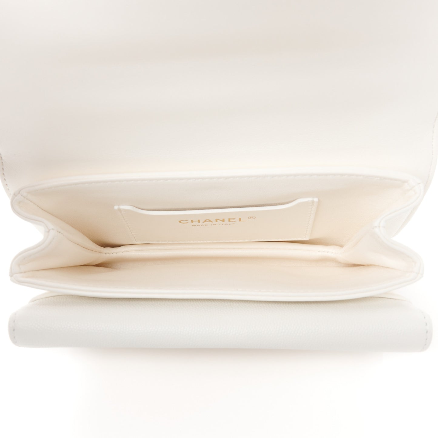 Caviar Quilted Mini Top Handle Flap White