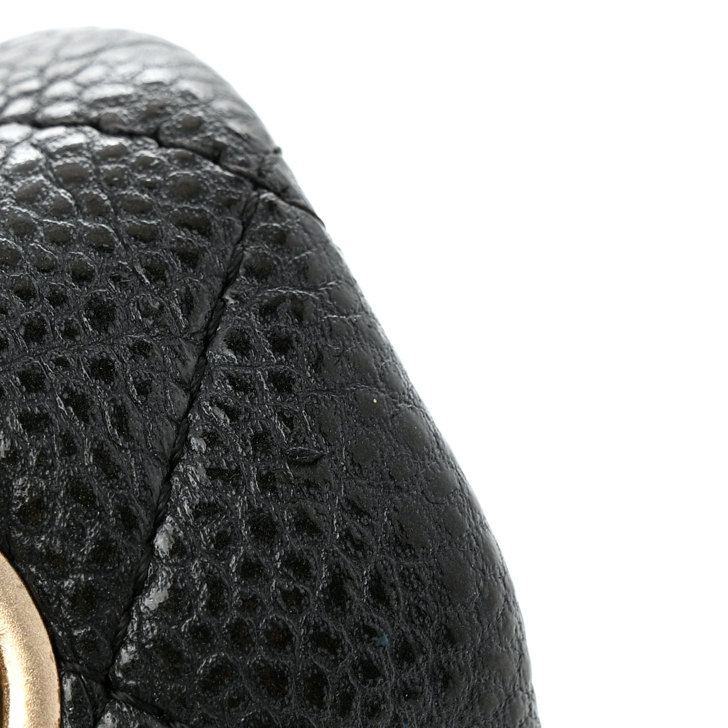 Metallic Caviar Quilted Mini Rectangular Flap Black