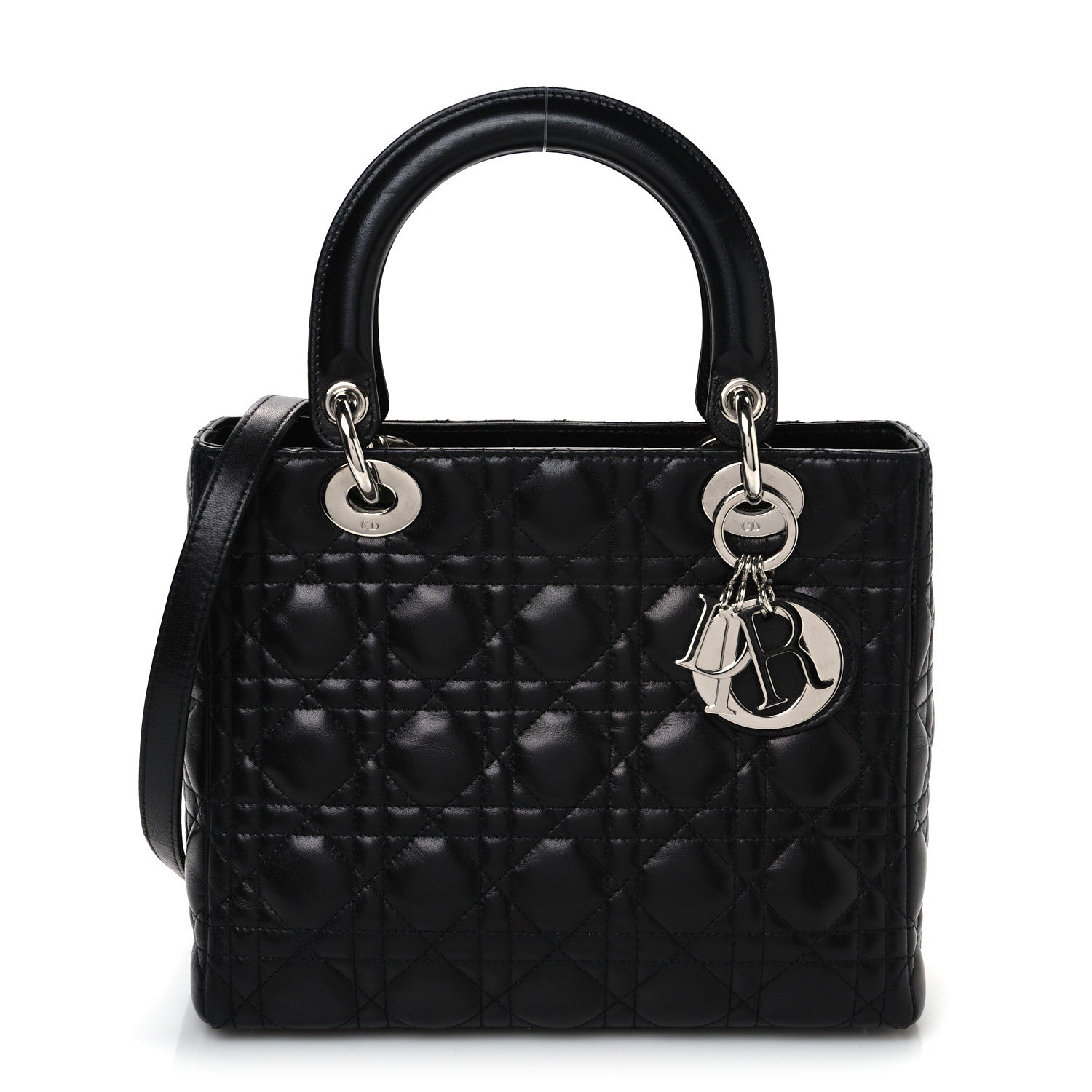 Christian Dior Lambskin Cannage Medium Lady Dior Black 1 of 10
