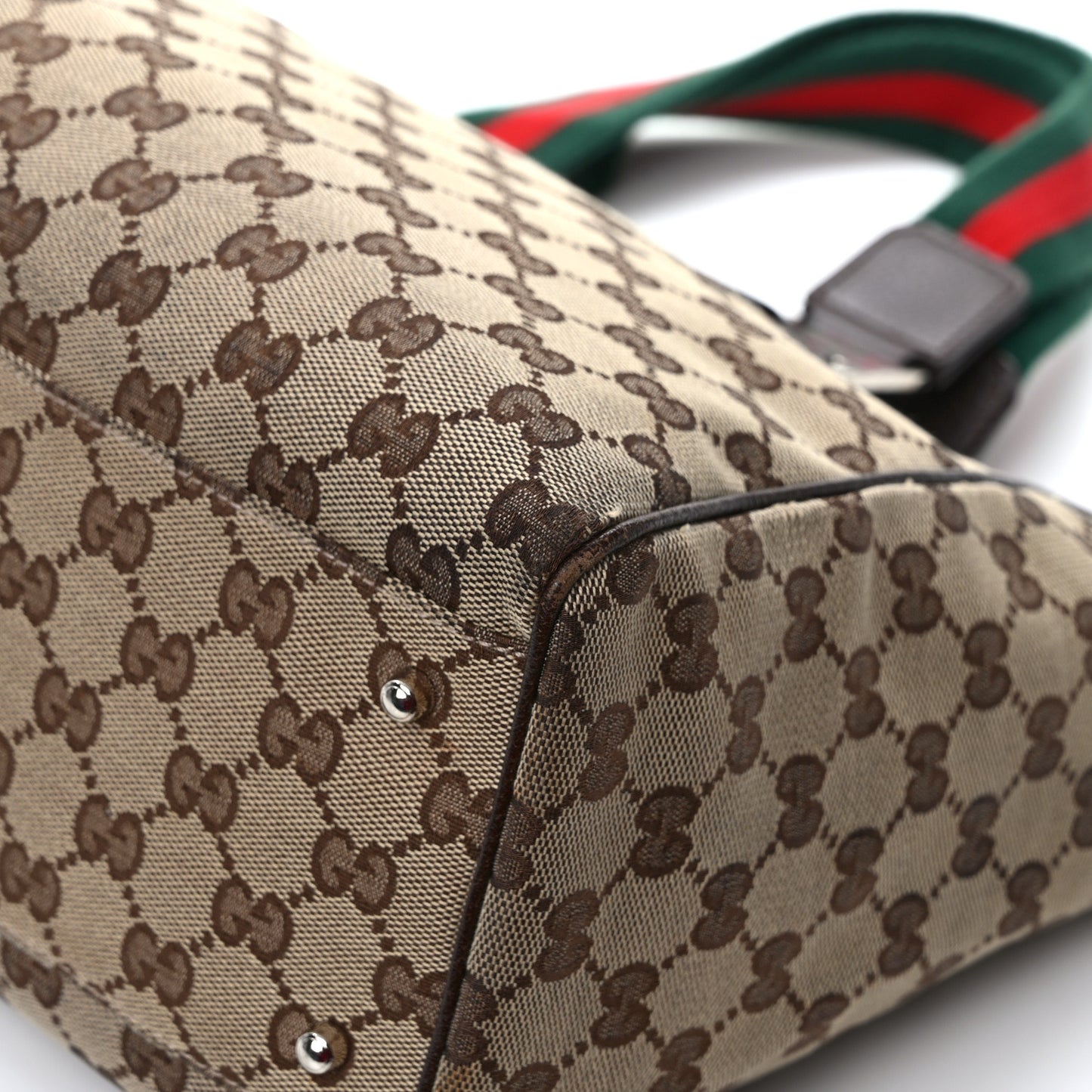 GG Monogram Web Pop Tote Dark Brown