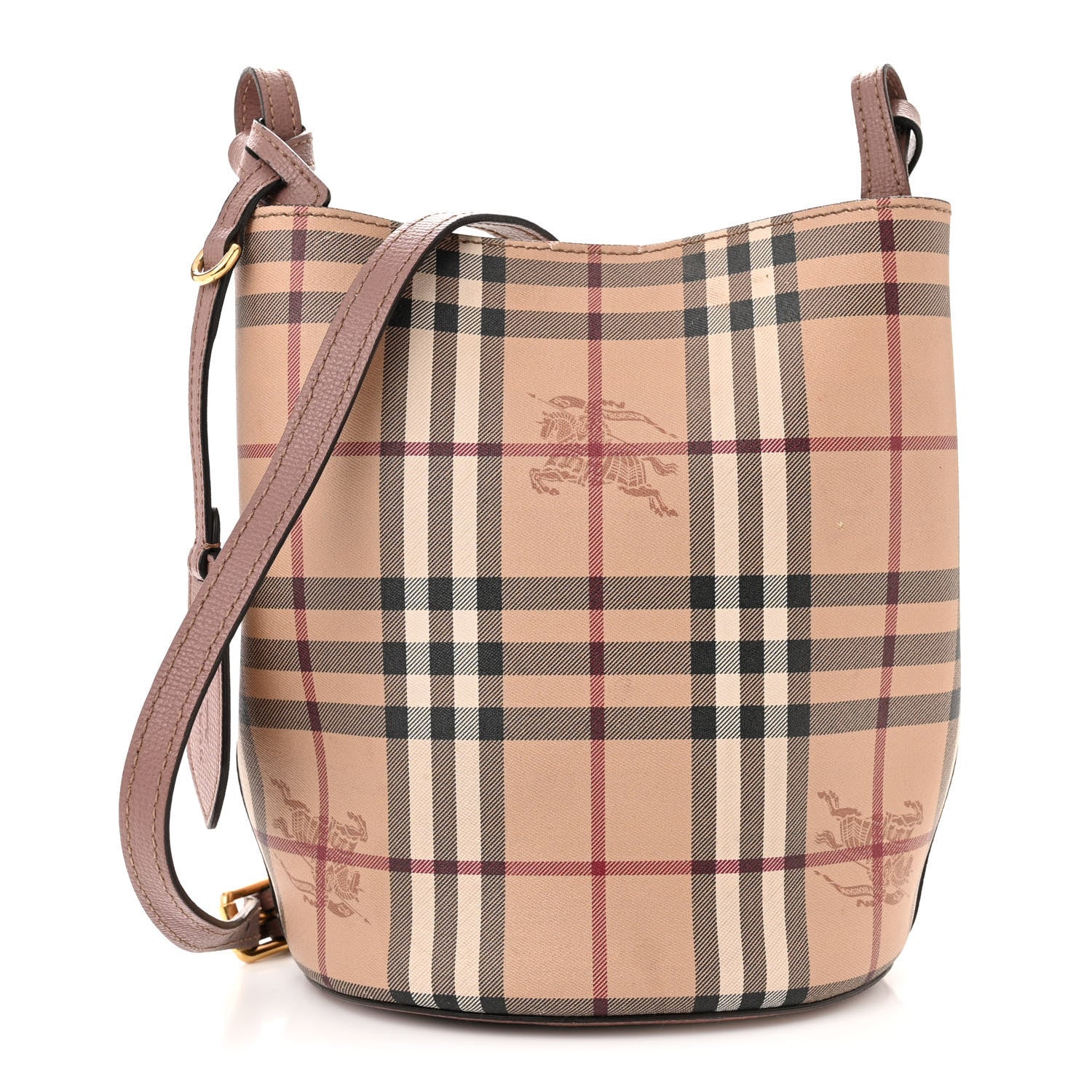 Burberry Haymarket Check Colours Small Lorne Bucket Crossbody Elderberry 1 of 20