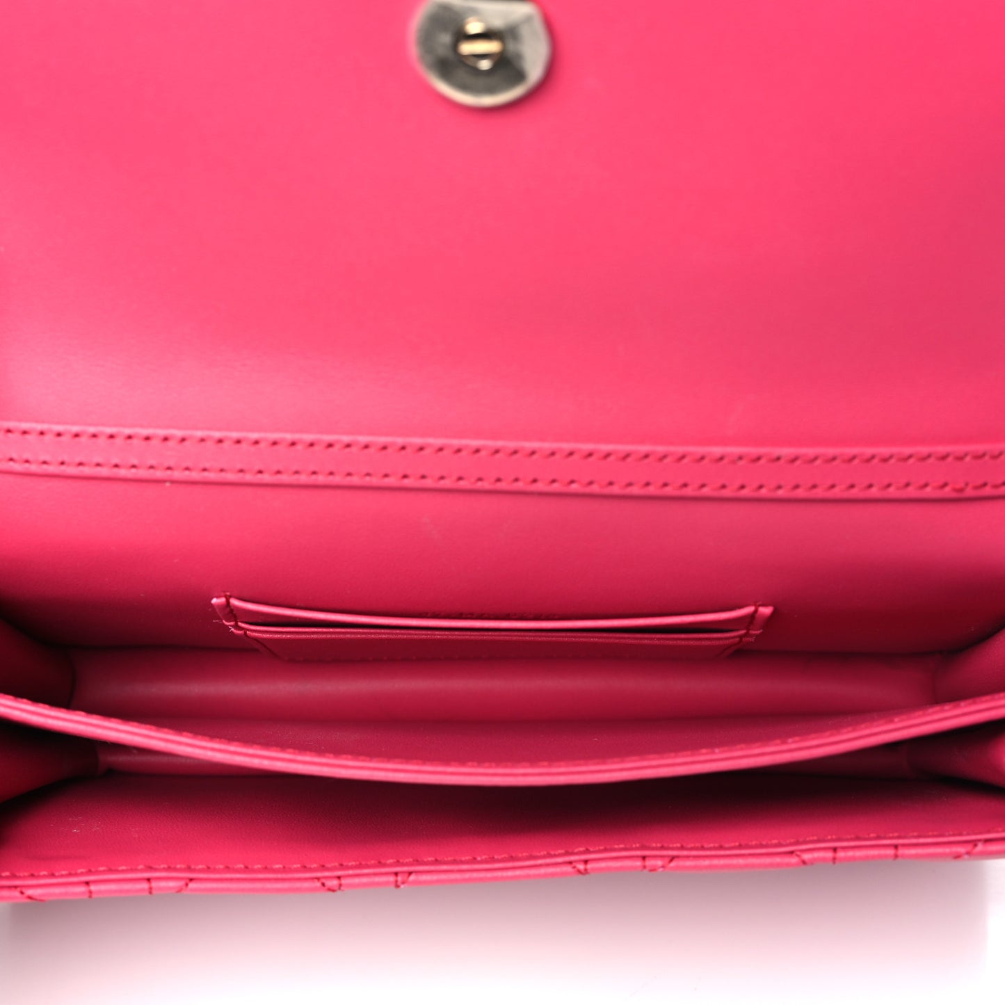 Lambskin Cannage Mini My Dior Top Handle Clutch Dark Pink