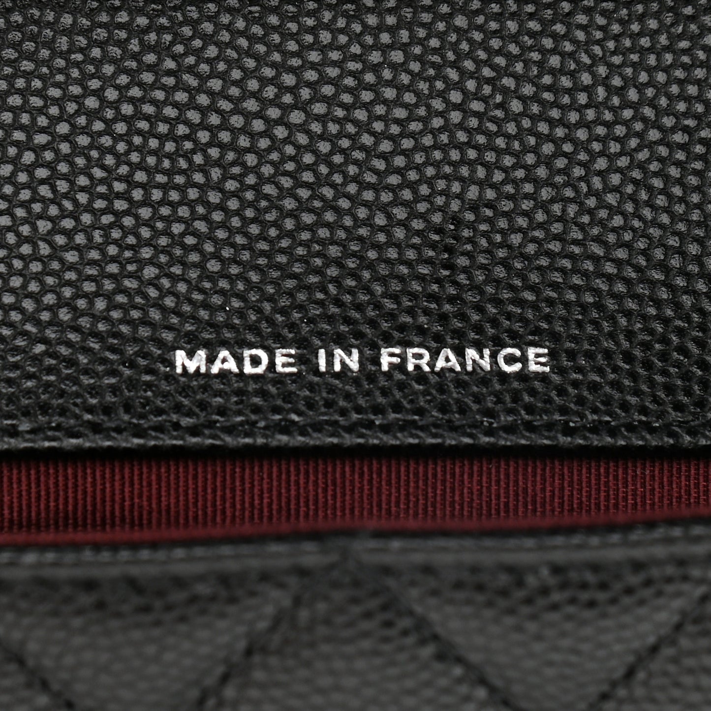 Caviar Quilted Glasses Case With Chain Black