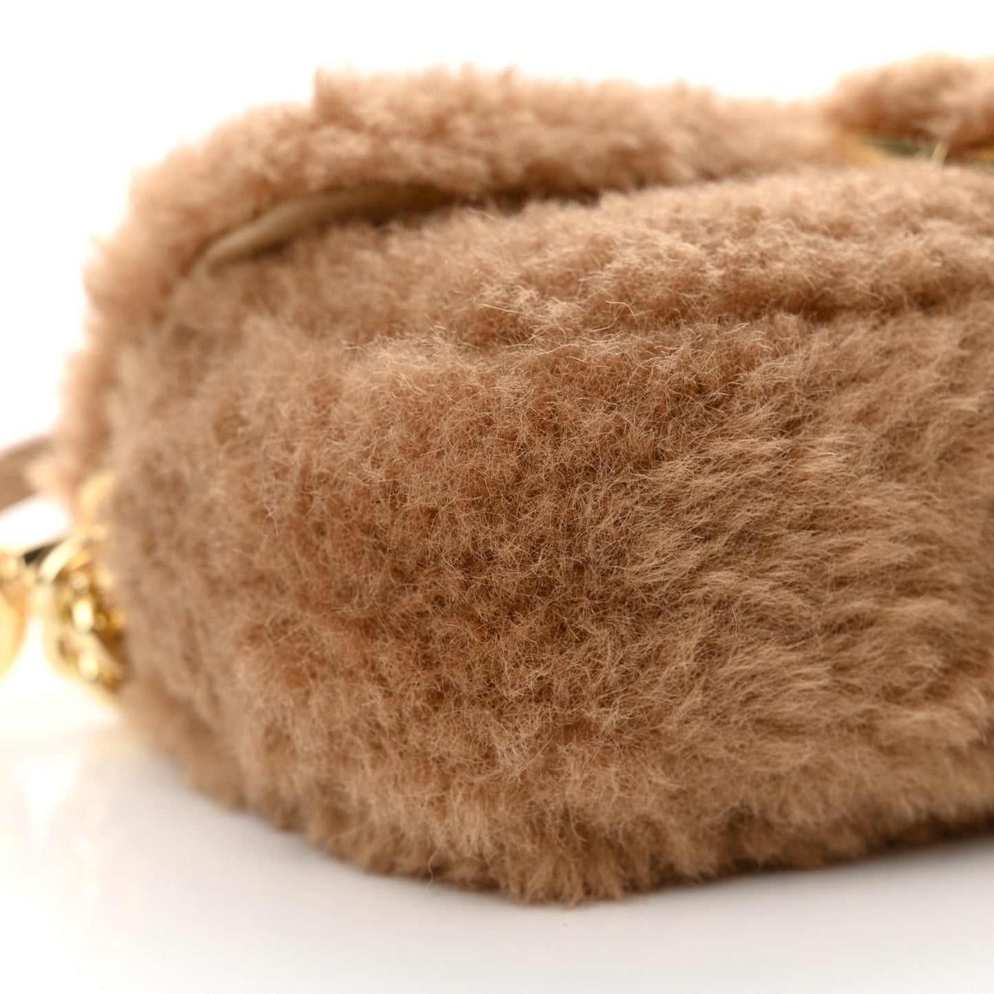Faux Fur Calfskin Mini The Teddy J Marc Shoulder Bag Camel