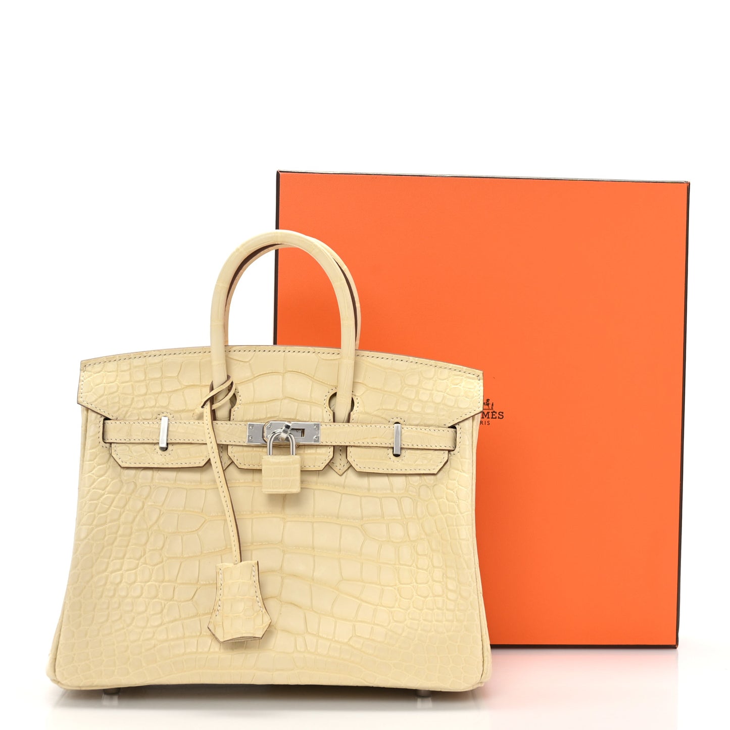 Matte Alligator Birkin 25 Vanille