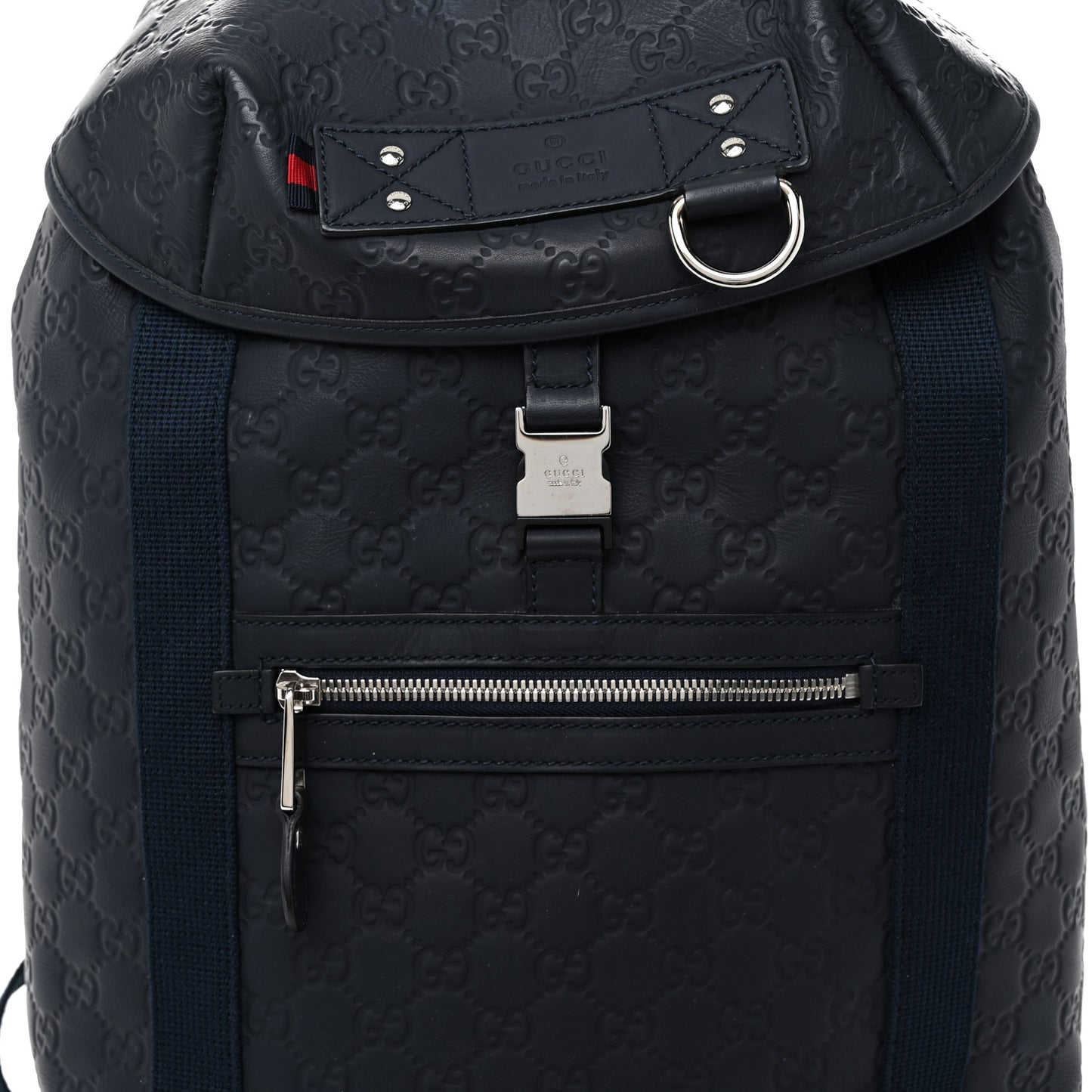 Guccissima Single Buckle Backpack Blue