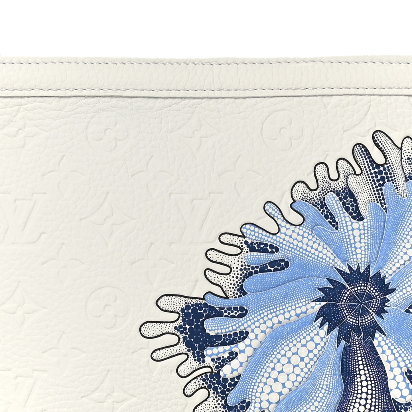 LV X YK Taurillon Monogram Psychedelic Flower Pochette Voyage MM White