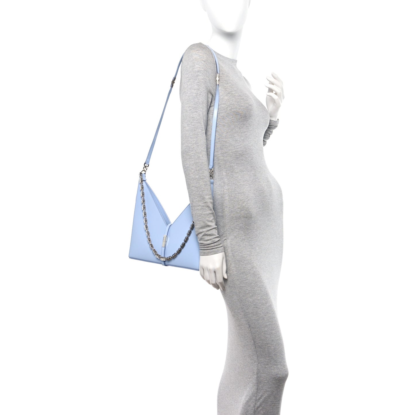 Box Calfskin Small Cut Out Shoulder Bag Ivory