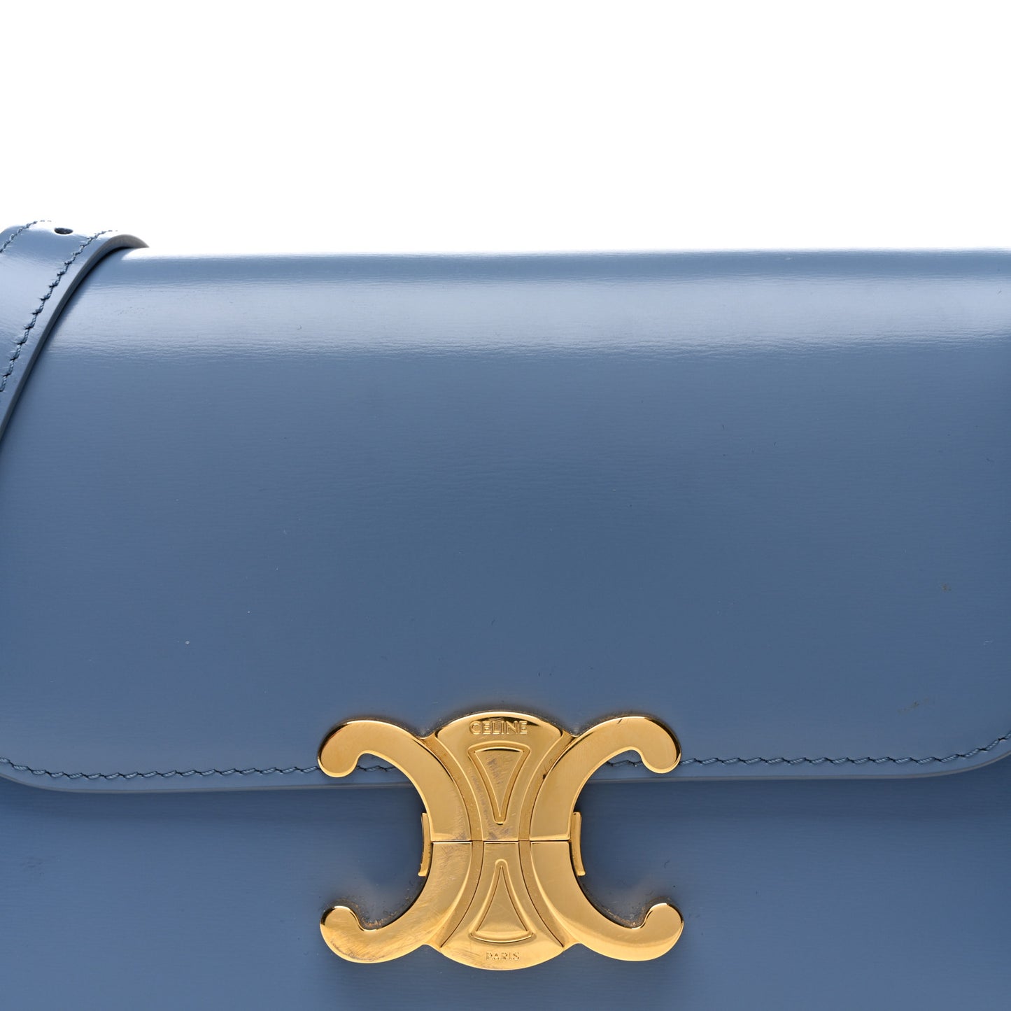 Shiny Calfskin Teen Triomphe Azure