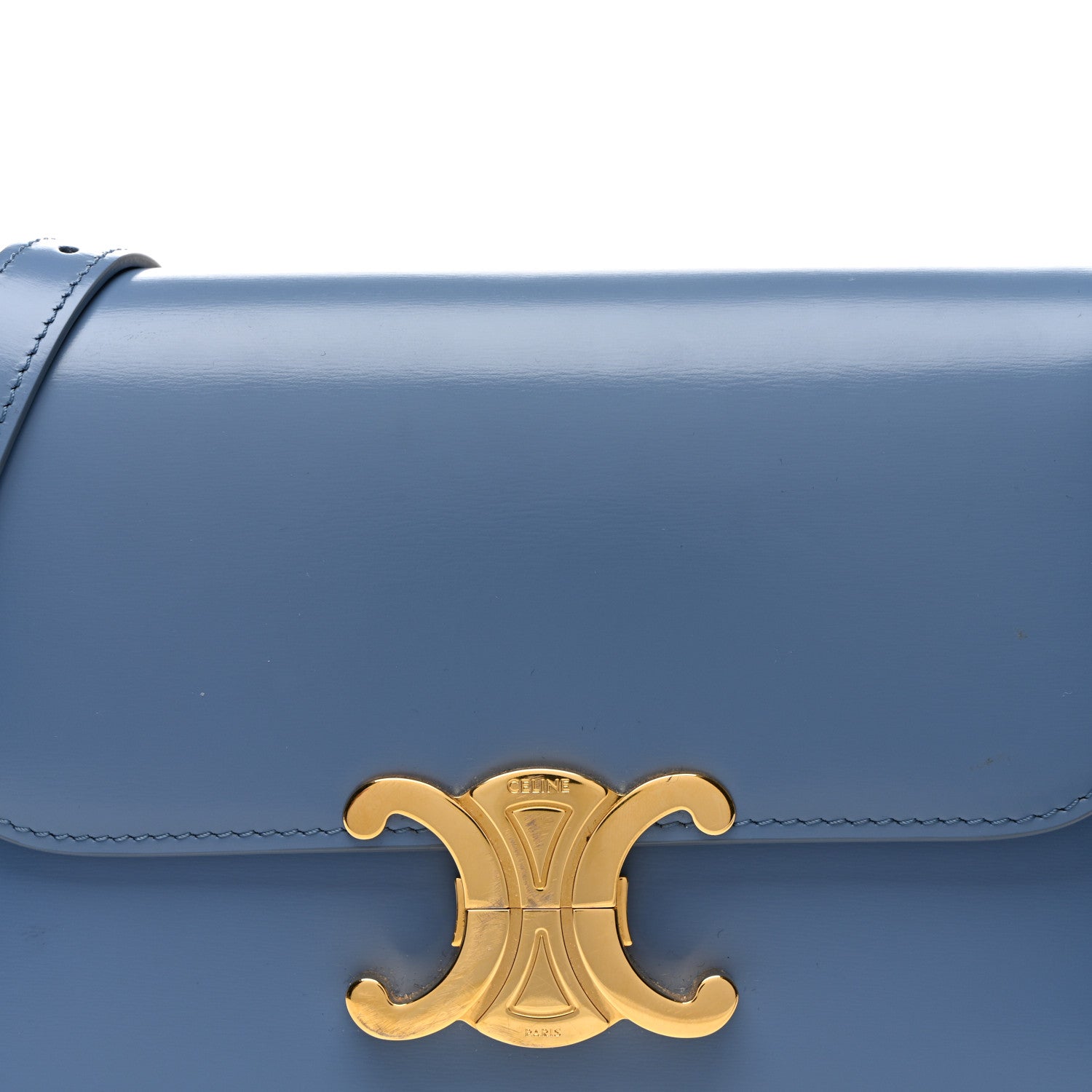 Celine Shiny Calfskin Teen Triomphe Azure 10 of 13