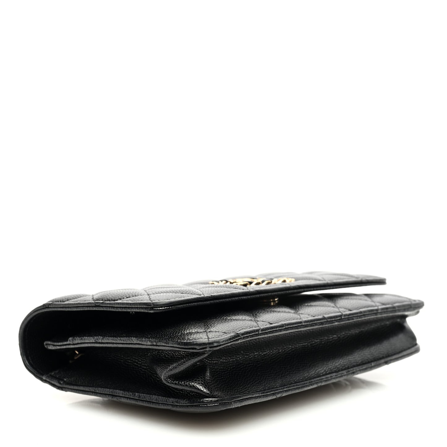 Caviar Quilted French New Wave Chain CC Wallet On Chain WOC Black